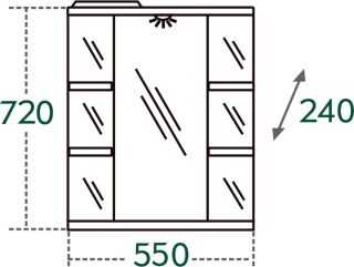 Зеркальный шкаф с подсветкой СанТа Герда 101021 55см фацет белый